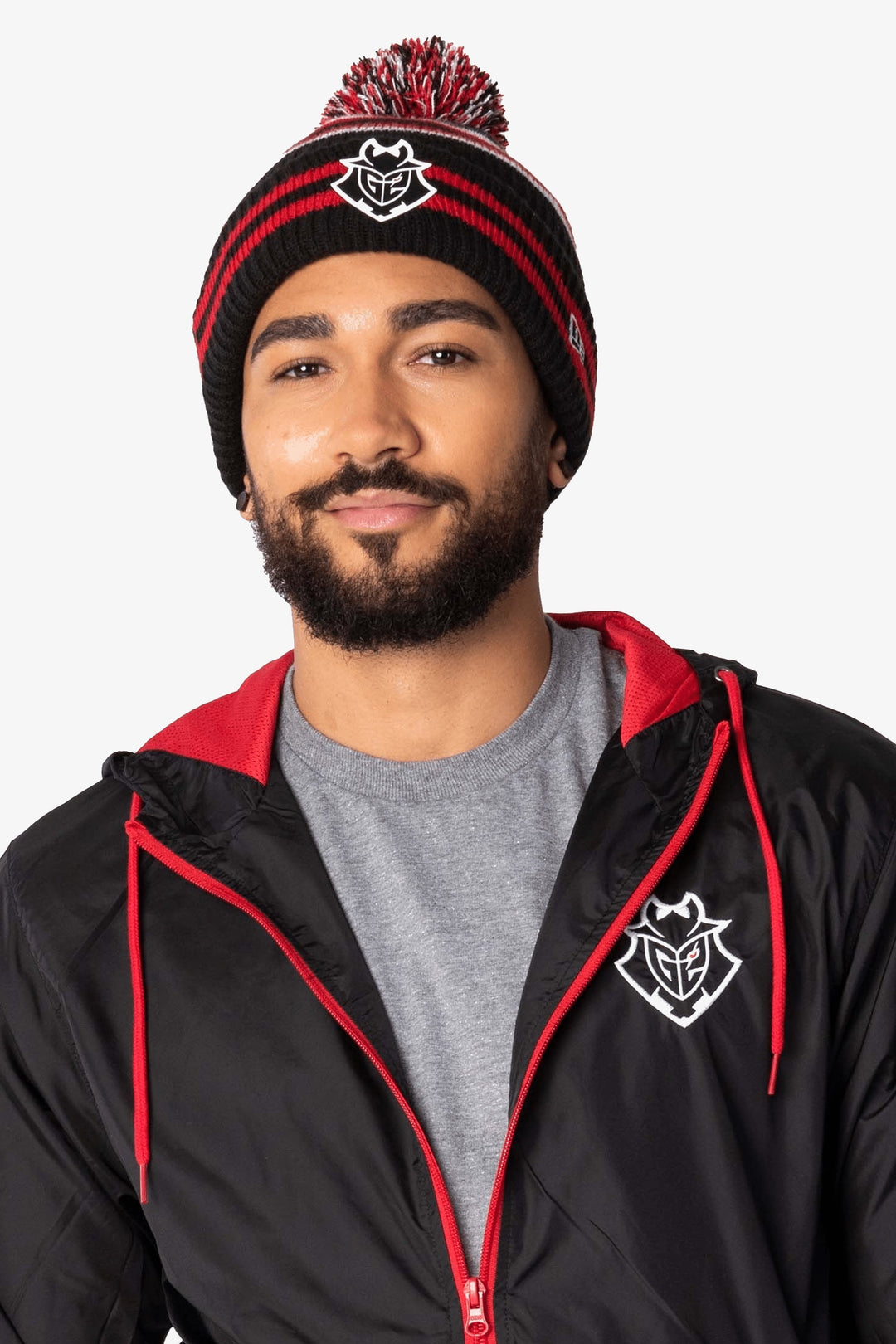 G2 x New Era Lifestyle Bobble Cuff Beanie Red/Black/White